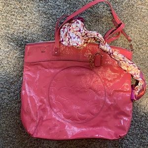 Patent leather coach bag